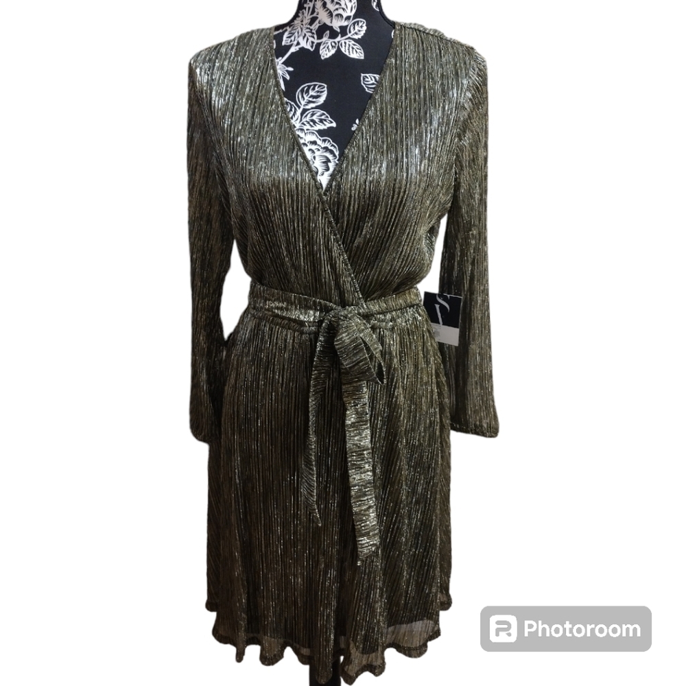 Simply Vera Vera Wang Shimmery Tie- Front Dress